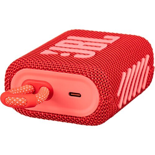 JBL GO 3 Portable Bluetooth Speaker - Wireless, Waterproof, Compact Design with Rich Bass (Red) - Perfect for Outdoor Adventures, Beach Parties & Home Use