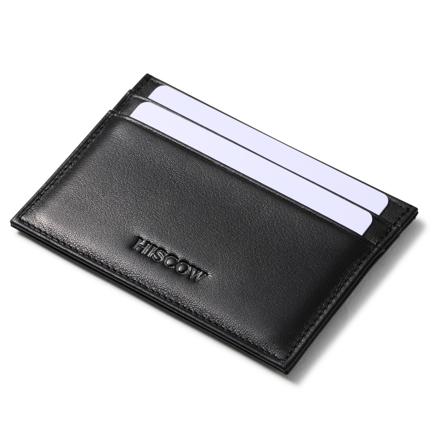 Slim Leather Card Holder for Men & Women - RFID Blocking Minimalist Credit Card Wallet ID Case (Black) | Perfect for Travel, Business & Everyday Use
