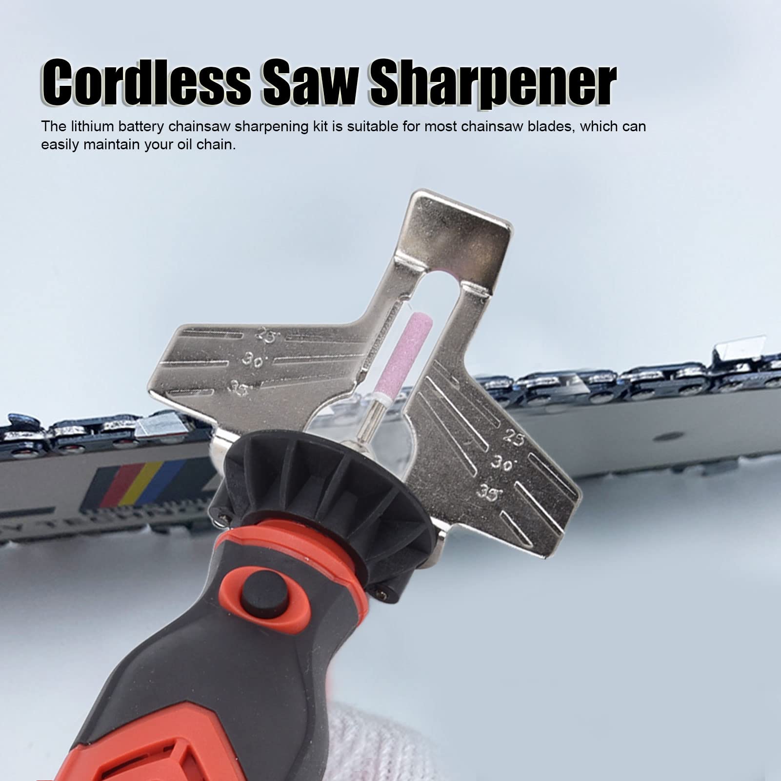 FOUF 3.6V Cordless Electric Chainsaw Sharpener Kit - 18000 RPM High Speed Chain Grinder for Chainsaw Maintenance & Sharpening | Perfect for Outdoor Gardening Tools & Wood Cutting Projects