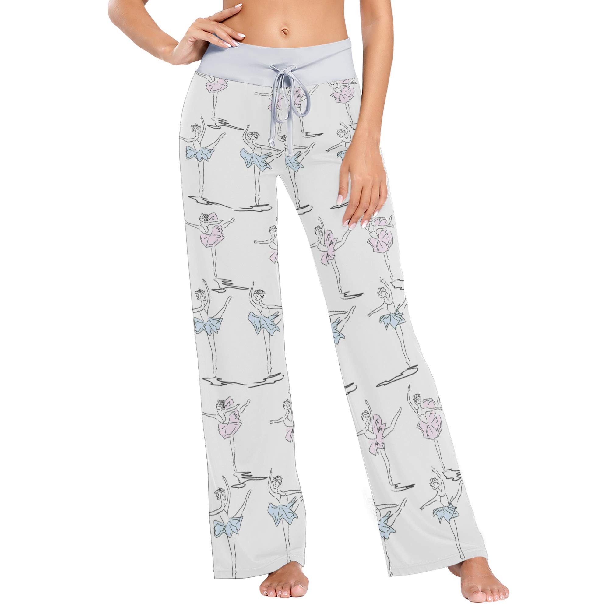 XUWU Women's Comfortable Lounge Pants - Soft Casual Palazzo Wide Leg Pajama Pants with Drawstring Waist | Perfect for Yoga, Sleepwear & Relaxing at Home
