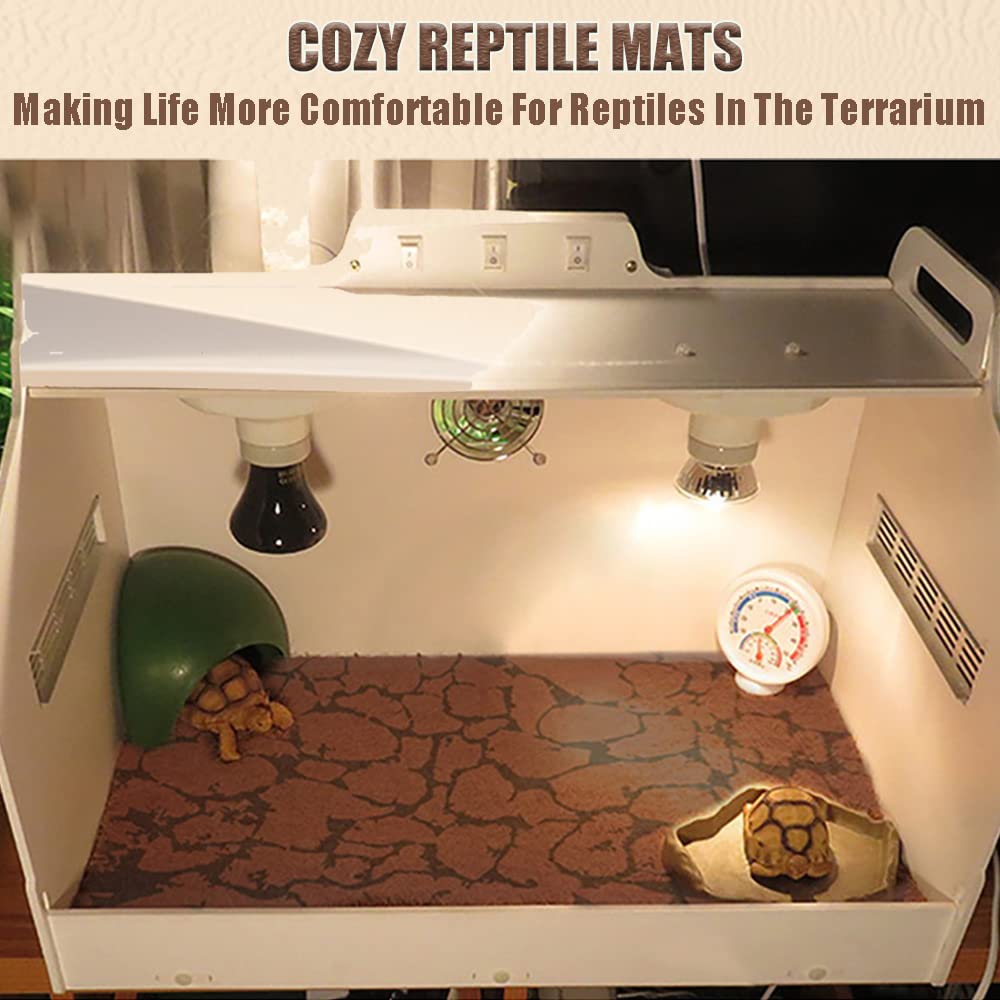 Premium Reptile Carpet Sand Mat - 16x23In (2 Pcs) Bearded Dragon Terrarium Substrate, Leopard Gecko Tank Liner, Lizard Bedding for Tortoise, Turtle, Snake & Chameleon - Includes Feeding Tweezers | Ideal for Desert Habitat Setup & Easy Cleaning