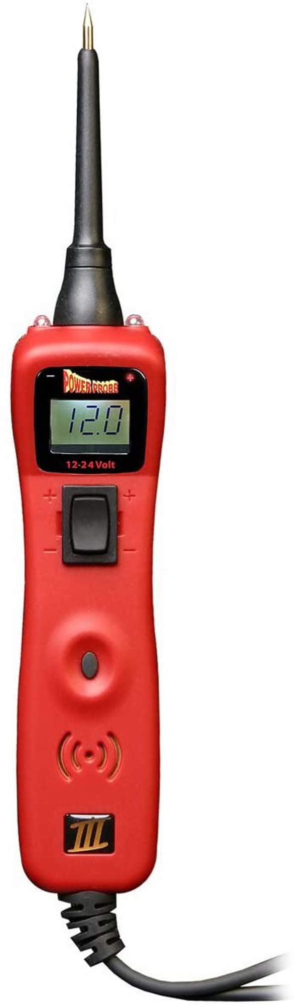 Power Probe III PP3CS - Automotive Diagnostic Test Tool with Digital Volt Meter, AC/DC Current & Resistance Circuit Tester - Includes Keychain Light (Red) - Perfect for Car Repairs, Electrical Troubleshooting & DIY Mechanics