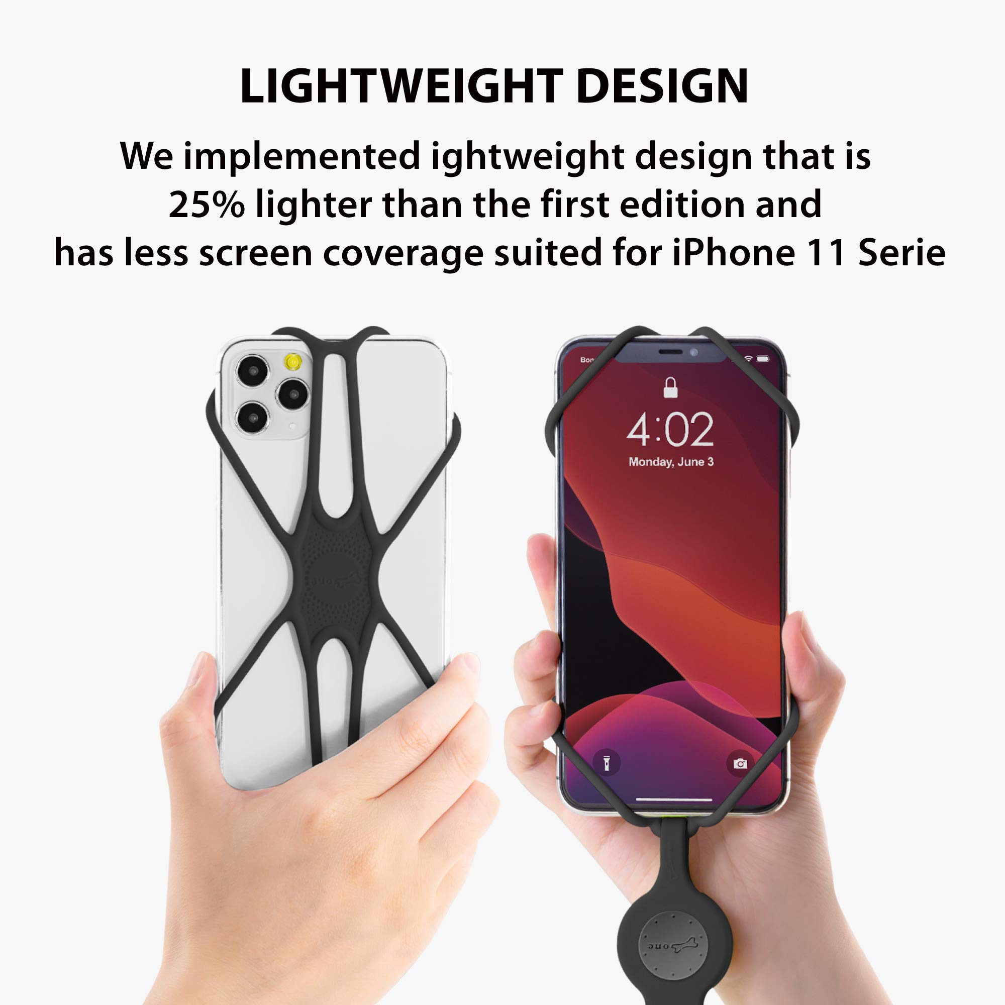 Adjustable Silicone Phone Lanyard - Universal Crossbody Phone Strap for iPhone, Samsung & Most Smartphones | Hands-Free Shoulder Holder for Running, Travel & Outdoor Activities (Black)