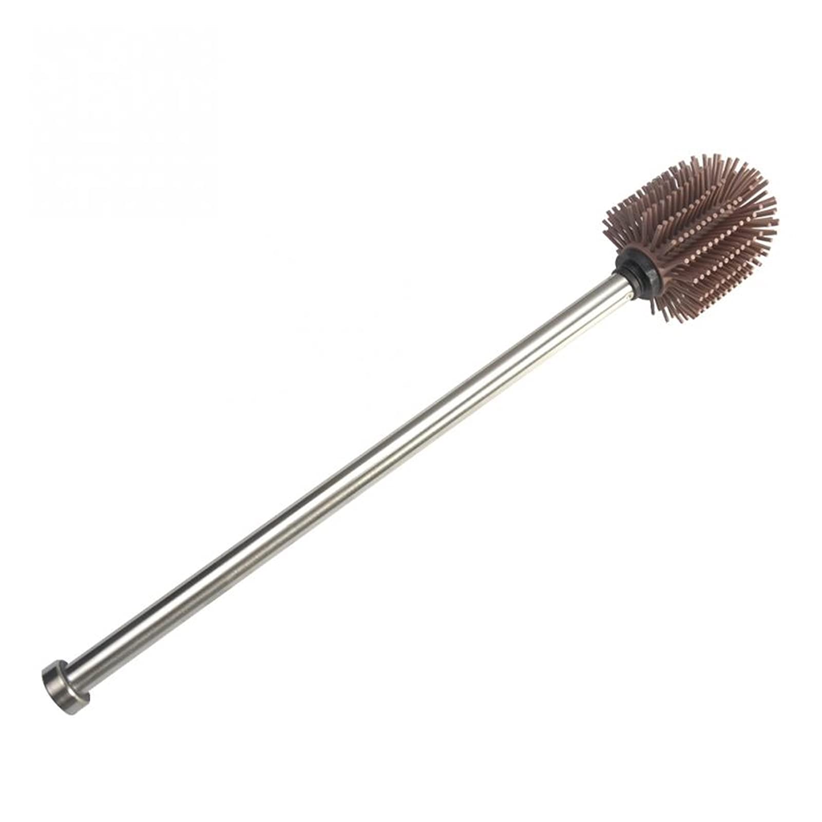 Silicone Toilet Brush with Long Handle - Durable Stainless Steel Cleaning Tool for Bathroom, Home & Travel Use - Easy to Replace & Portable Scrubber for Deep Cleaning Stains