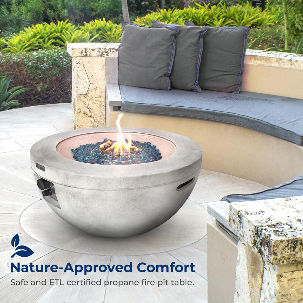 Outdoor Propane Gas Fire Pit for Patio, Backyard, and Camping - Portable & Durable Steel Fire Pit with Lava Rocks - Perfect for Gatherings, Heating, and Ambiance