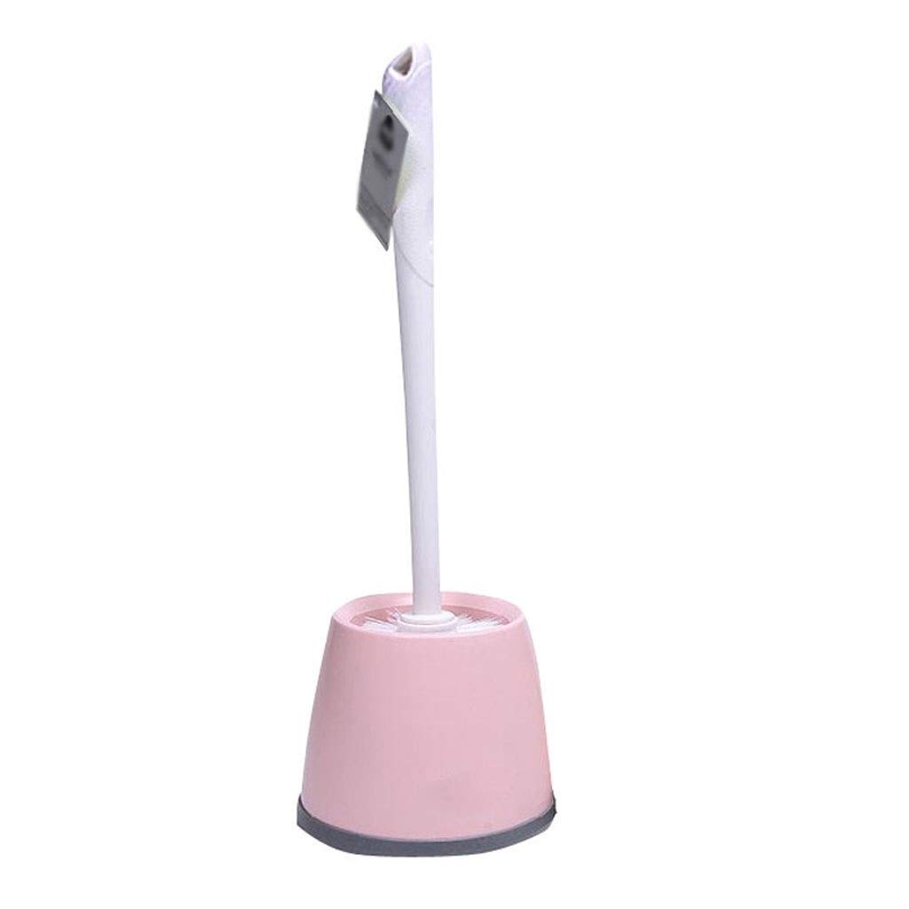 Pink Toilet Brush and Holder Set - Long Handle Bathroom Cleaning Brush for Squat & Base Toilets - No Dead Corner Design - Home & Commercial Use - Ideal for Bathroom, Restroom, and Household Cleaning
