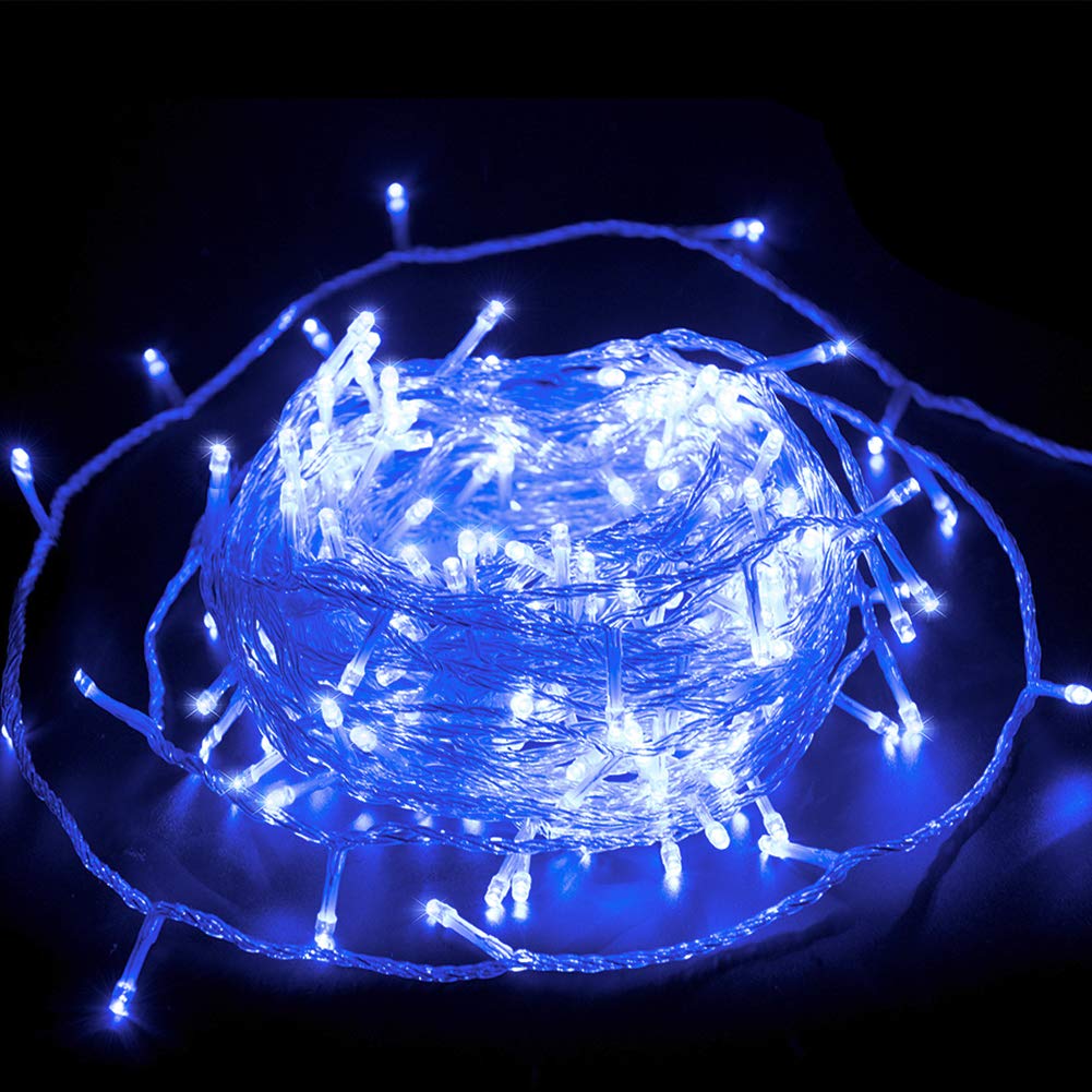 100 LED Christmas Lights 33FT Connectable String Lights - 8 Twinkle Modes, Indoor/Outdoor Waterproof Holiday Decor for Christmas Tree, Party, Wedding, Garden (Blue) | Perfect for Home, Yard, Patio & Holiday Displays