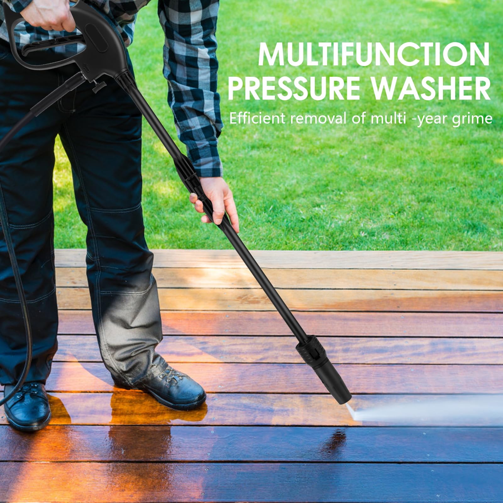 Suyncll 5000 PSI Electric Pressure Washer - Professional Power Cleaner with Adjustable Nozzle, 500ml Foam Cannon, 20ft Hose & 35ft Cord - IPX5 Waterproof for Car Washing, Driveway Cleaning, Patio & Home Exterior Maintenance