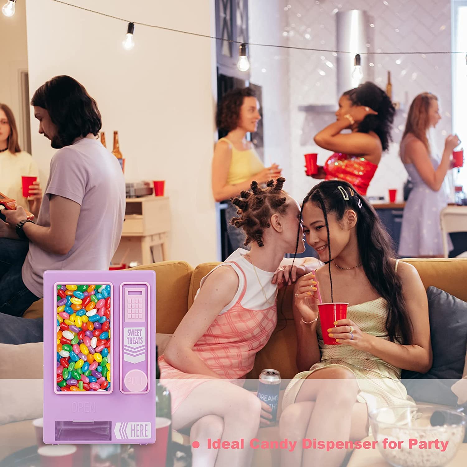 YOBRO Manual Candy Dispenser - Cute Desktop Vending Machine for Mini Candies | Perfect Birthday & Christmas Gift for Girls, Friends & Girlfriends | Fun for Office, Home Decor & Party Favors (Purple)