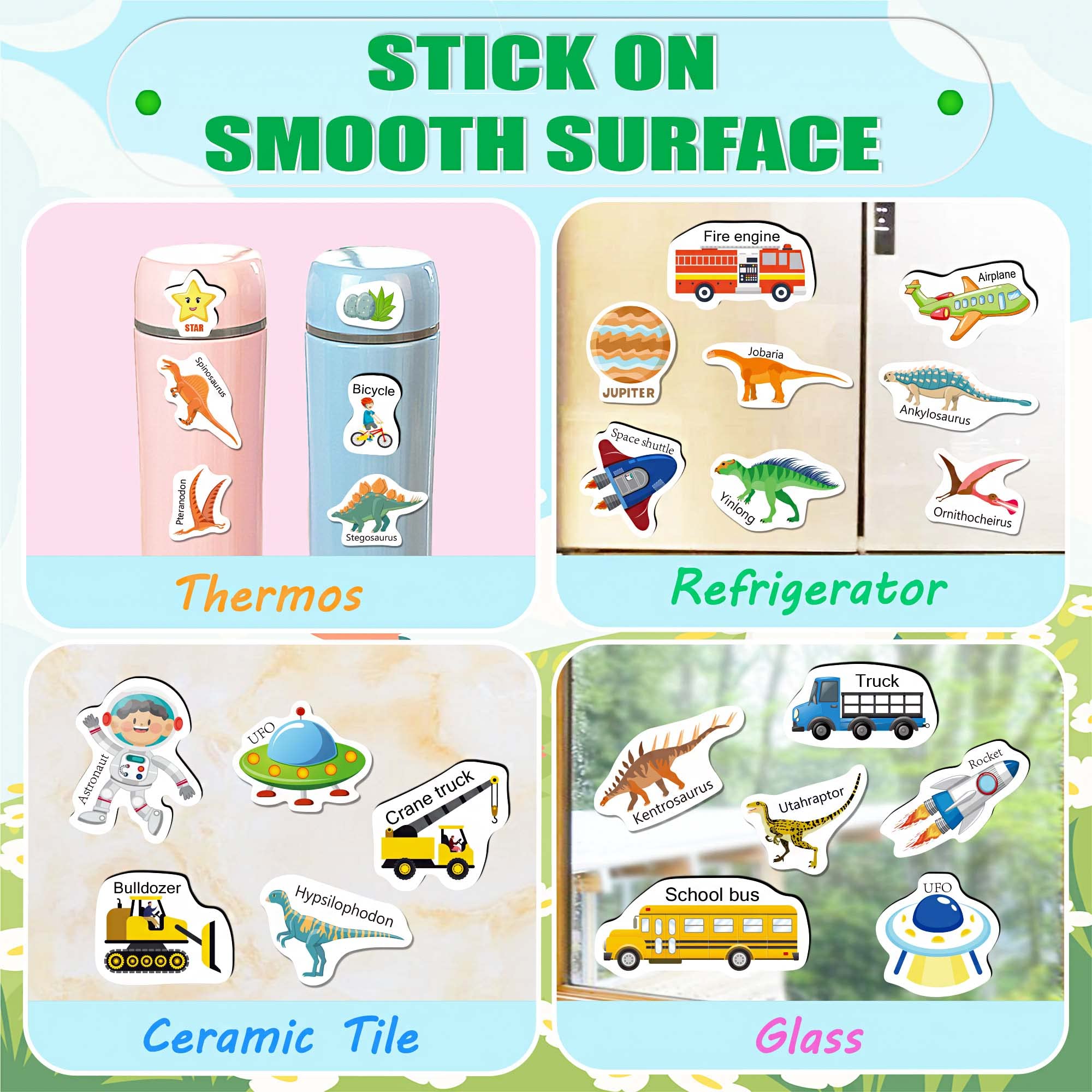 6 Sets Reusable Sticker Books for Toddlers 1-3 Years Old | 246 Pcs Kids Stickers | Airplane Travel Essentials & Learning Toys for Boys & Girls | Perfect for Road Trips, Flights & Quiet Playtime