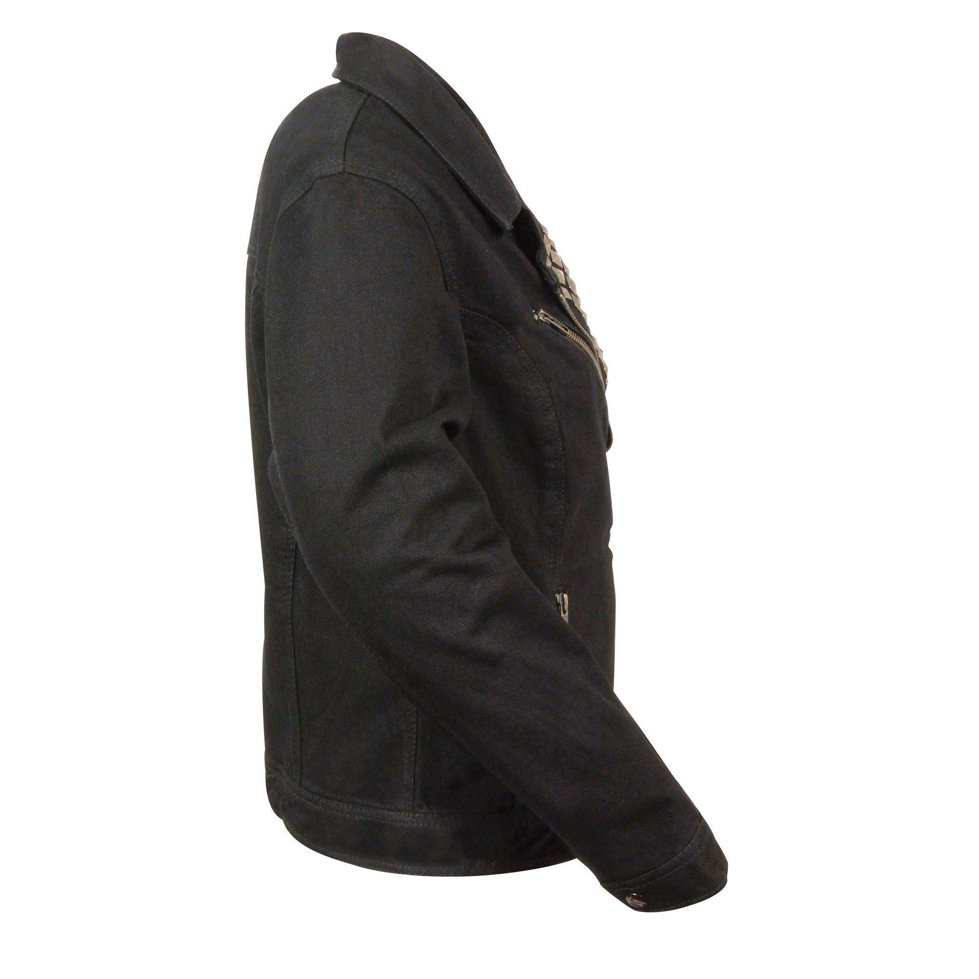 Milwaukee Leather MDL2000 Women's Black Denim Jacket with Studded Spikes - Stylish Biker Jacket for Motorcycle Riding & Fashion Outfits