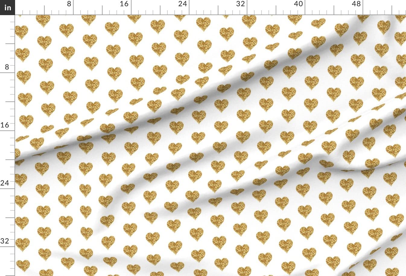 Gold Hearts Girl Minky Fabric by The Yard - for Baby Blankets & Plush Toys