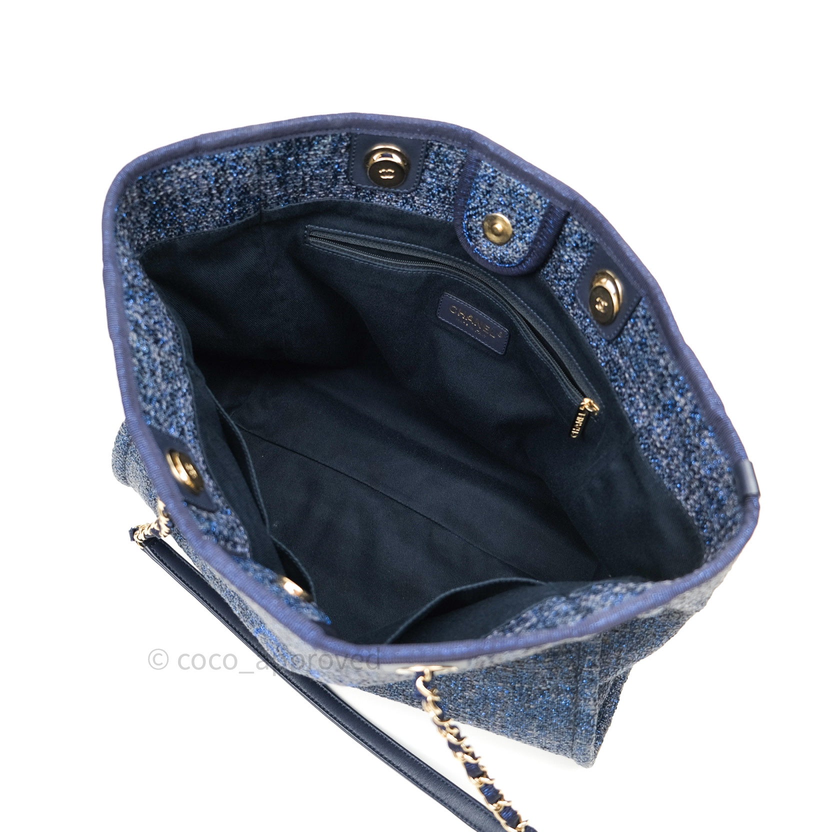Chanel Navy Blue Canvas Deauville Medium Tote Bag - Luxury Designer Handbag for Women, Perfect for Work, Travel & Everyday Use