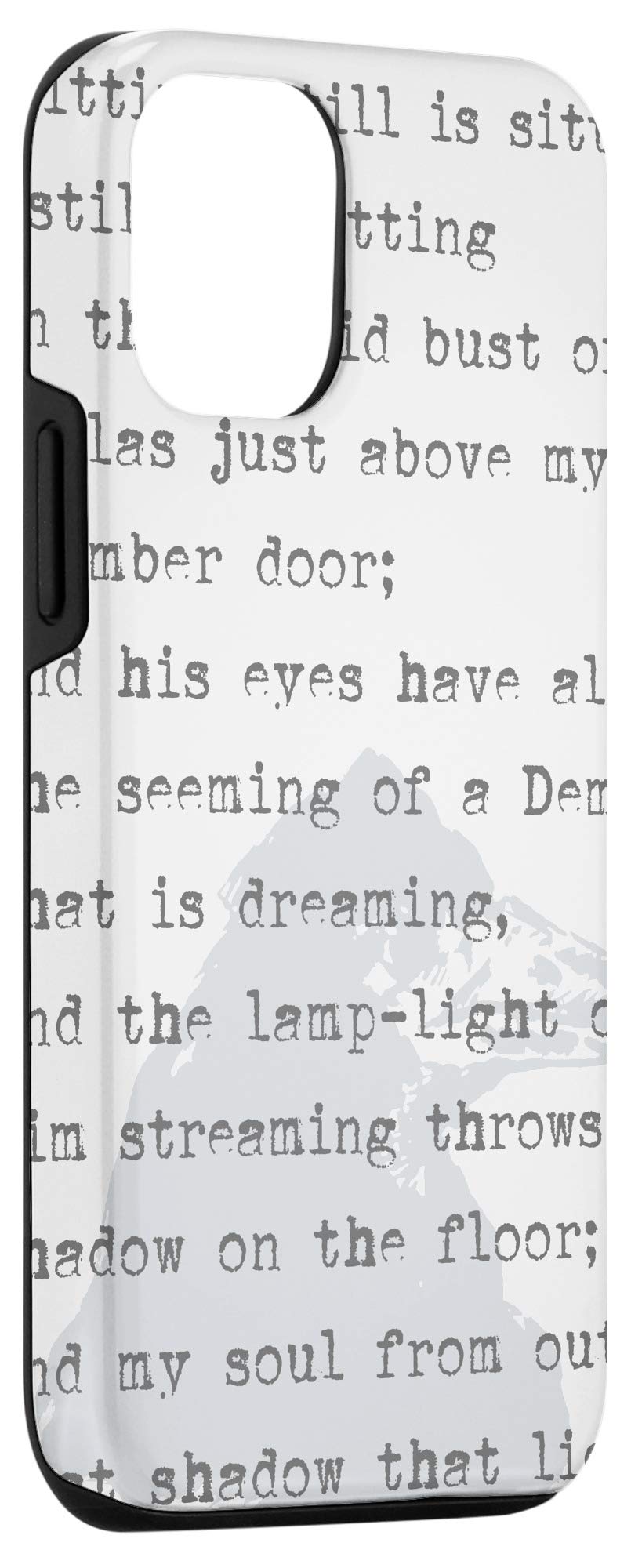 iPhone 12/12 Pro Case - Edgar Allan Poe Nevermore Poem Design - White Gothic Literary Phone Cover for Book Lovers & Poetry Fans - Perfect for Halloween, Gothic Style & Literature Enthusiasts