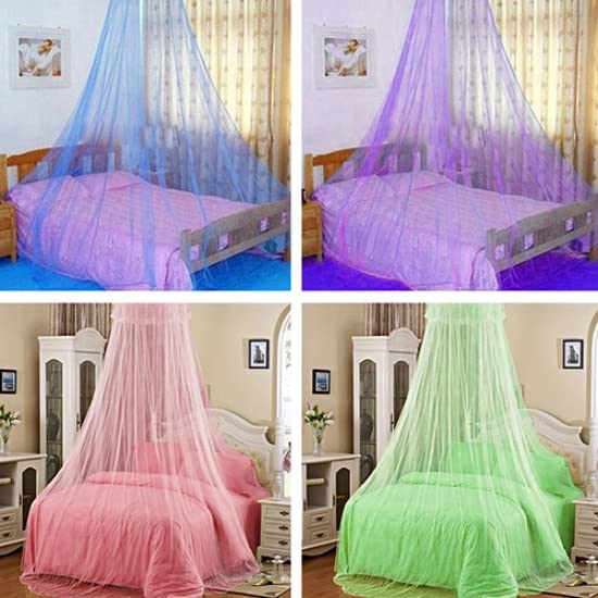 Princess Bed Canopy - Round Dome Hanging Mosquito Net for Bedroom, White - Perfect for Girls' Room Decor & Fairy Tale Bedroom Theme