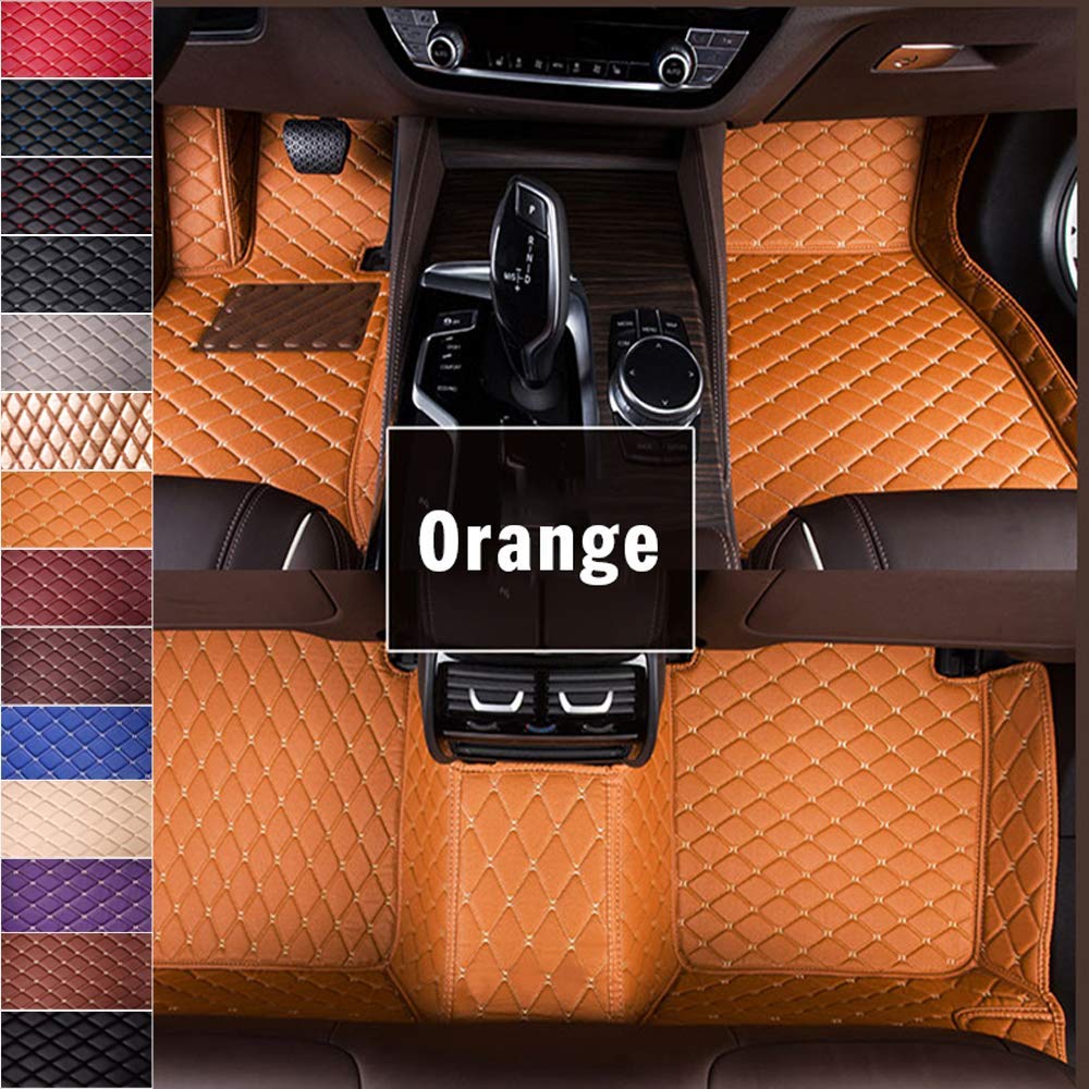 Premium Custom Fit All-Weather Floor Mats for Nissan Sentra 2006-2019 - Non-Slip Carpet Protection Liners (Orange, 2/3 Row Full Set) | Perfect for Daily Commutes, Road Trips & Winter Weather Protection