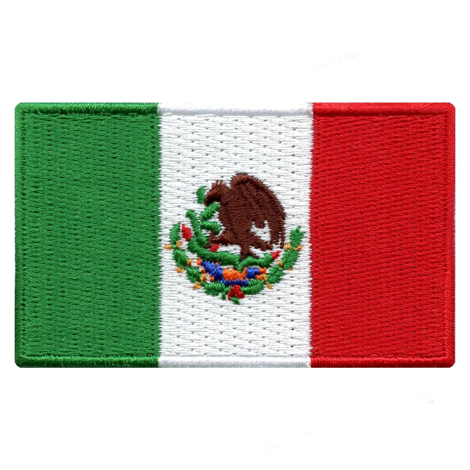 Mexico Mexican Embroidered National Flag Iron-On Patch - Embroidered Team Logo Patch for Jackets, Bags & Hats - Perfect for DIY Crafts, Cosplay & National Pride Outfits