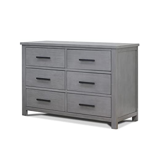 Sorelle Furniture Westley Double Dresser - White Wooden 6-Drawer Storage for Bedroom, Nursery & Kids Room - Modern & Stylish Organizer for Clothes, Toys & Accessories