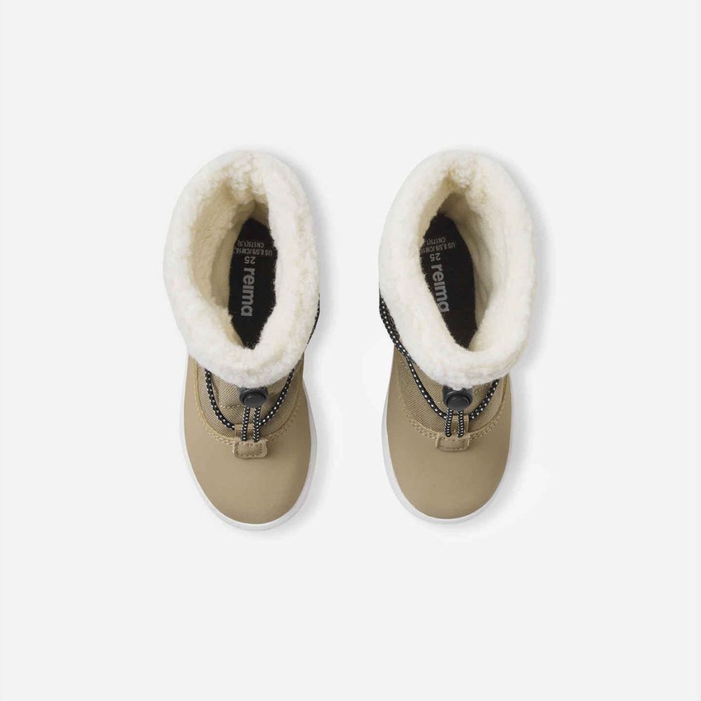 Reima Lumipallo Kids' Snow Boots - Light Brown Waterproof Winter Boots for Boys & Girls - Perfect for Snow Play, Sledding & Cold Weather Adventures
