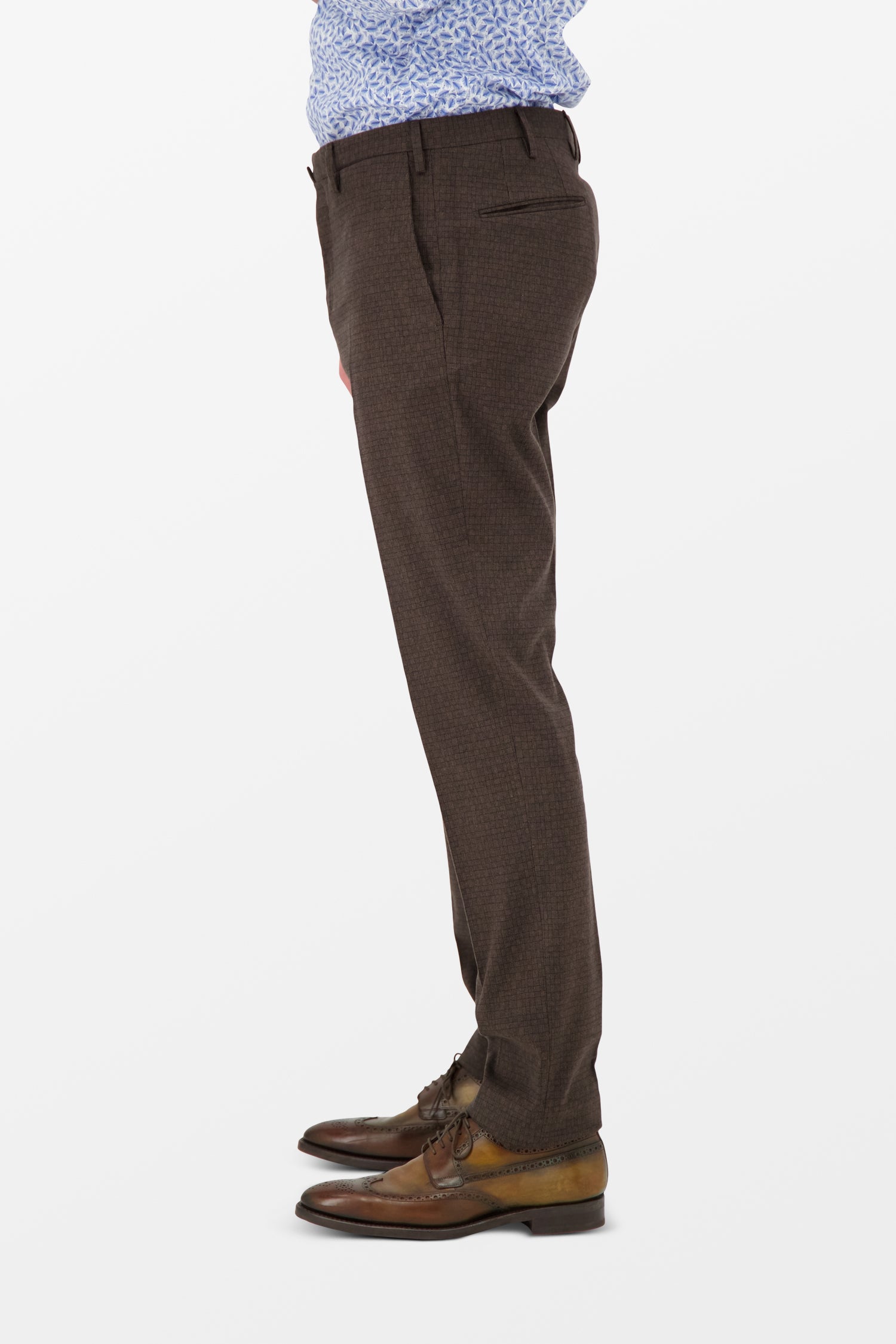 Premium Incotex Brown Dress Pants for Men - Classic Slim Fit Formal Trousers for Office, Business & Wedding Occasions