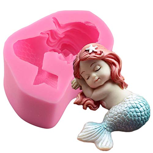 3D Mermaid Princess Silicone Soap Mold - Sleeping Mermaid Shape DIY Handmade Soap Making Kit for Bath Bombs, Candles & Resin Crafts - Marine Theme Art Supplies by JYEOUX | Perfect for Birthday Gifts, Spa Party Favors & Home Decor Projects