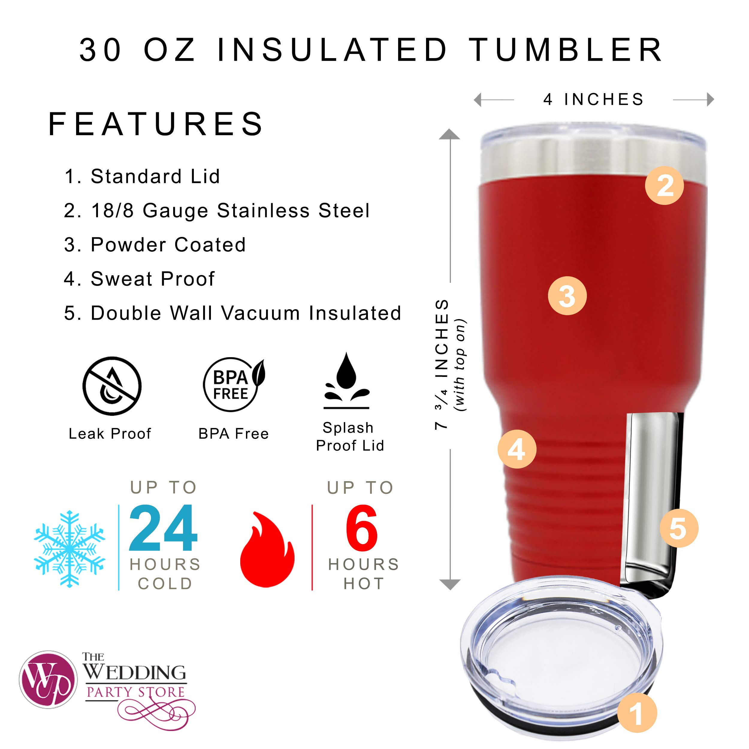 Personalized Stainless Steel Travel Tumbler 30oz - Custom Engraved Vacuum Insulated Double Wall Cup with Name - Keeps Drinks Hot/Cold for Hours - Perfect for Office, Gym & Outdoor Adventures (Red)