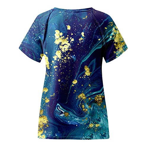 Women's Floral Printed V-Neck T-Shirt - Stretchy Summer Top with Long & Short Sleeve Options | Casual Wear, Beach Outfit, Office Attire