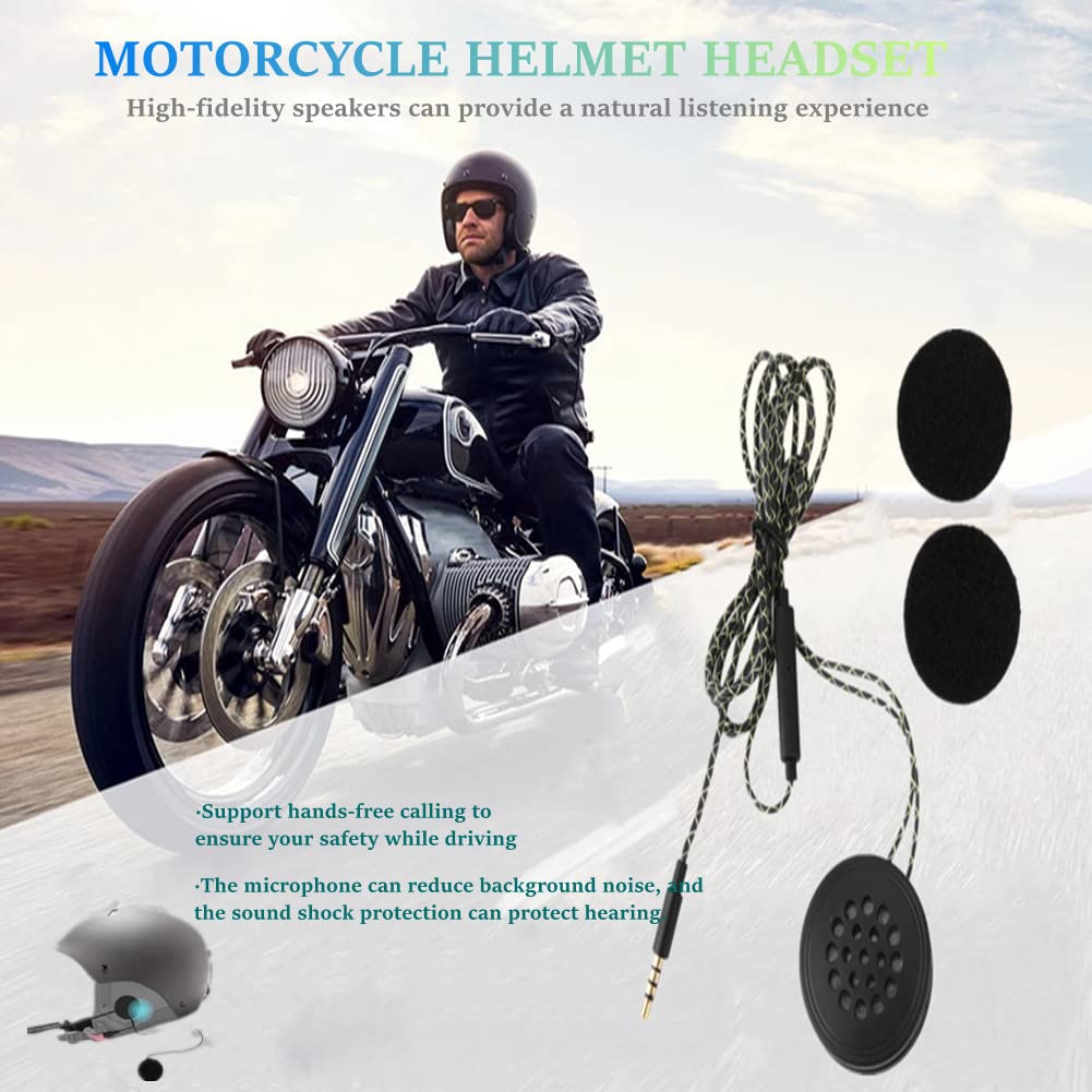 EBTOOLS Motorcycle Helmet Bluetooth Headset - 3.5mm Noise Cancelling Speakers, Hands-Free Intercom System for Zamp Helmets | Perfect for Long Rides, Group Tours & Road Communication