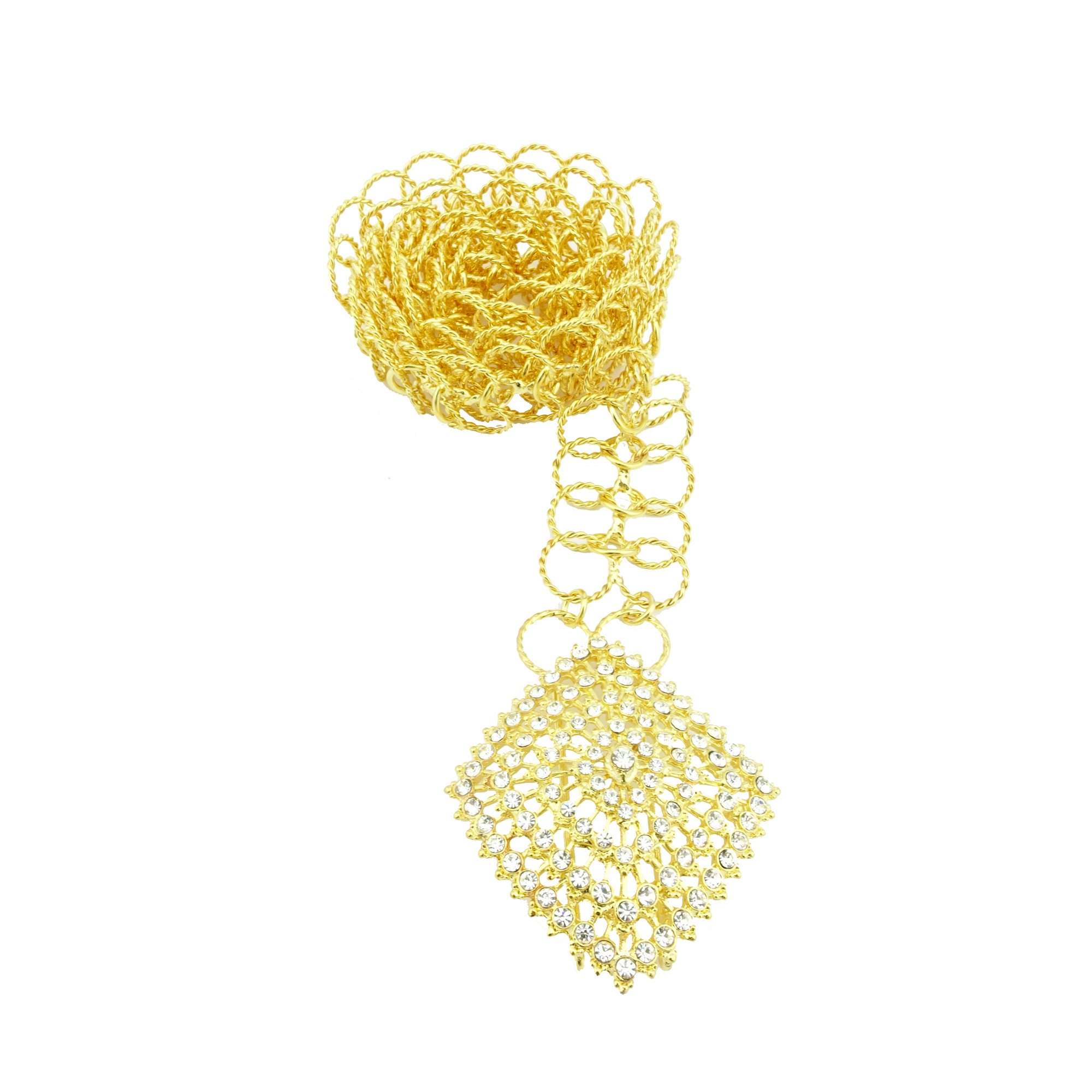Thai Gold Plated Crystal Belt - Elegant Costume Accessory for Dances & Weddings