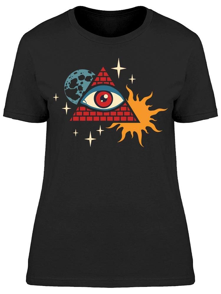 Red Pyramid with The Eye Graphic T-Shirt for Women - Stylish Casual Tee for Everyday Wear, Street Fashion & Outfits