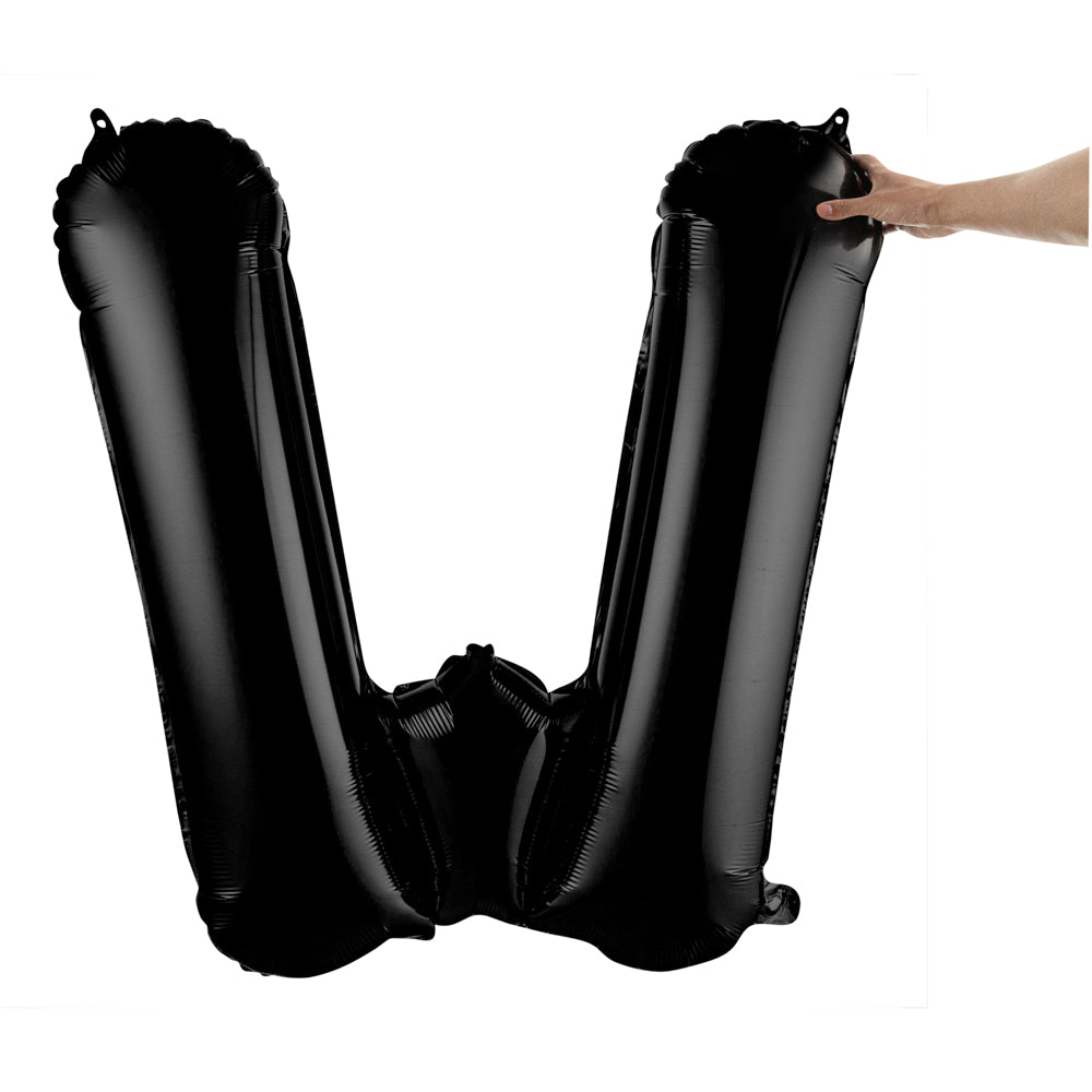 Balloonify Black Mylar Letter W Balloon - 40 Inch Large Foil Alphabet Balloon for Birthday Party Decorations, Wedding, Graduation & Baby Shower Events (1 Count Box)