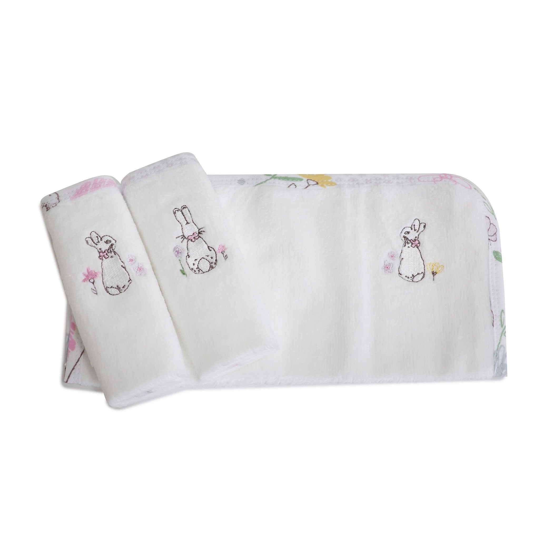 Peter Rabbit 'New Adventure' 3 Pack Soft Cotton Face Washers for Kids - Pink | Gentle Baby Washcloths for Bath Time & Skincare | Cute Nursery Accessories