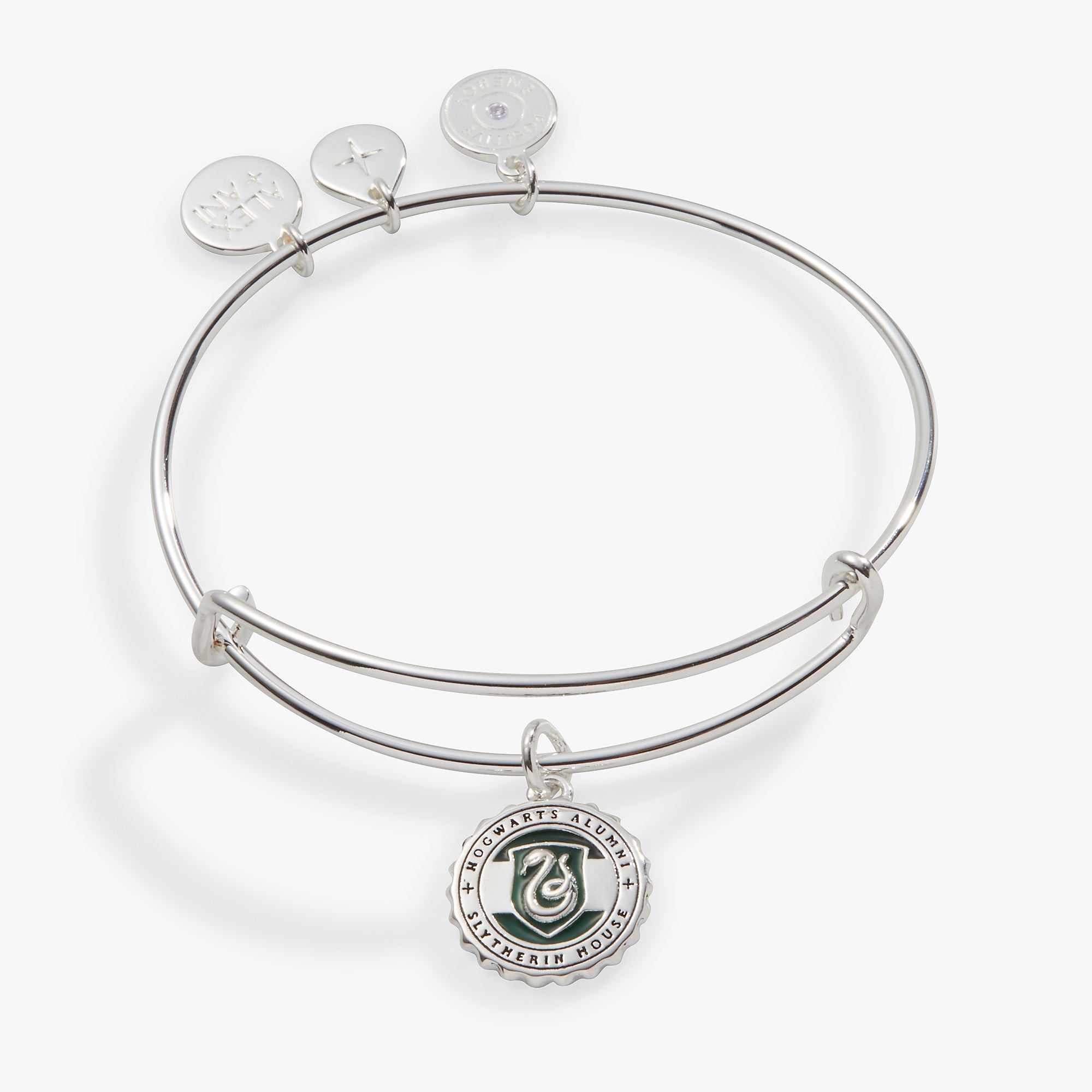 Harry Potter Slytherin House Charm Bangle - Official Wizarding World Jewelry for Fans & Collectors | Perfect for Cosplay, Gifts & Everyday Wear