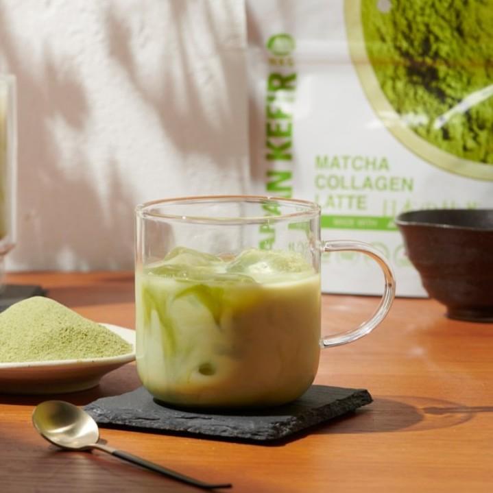 NKG Sugar-Free Matcha Latte with Marine Collagen - 60g Powder for Healthy Skin & Energy Boost | Perfect for Morning Routine, Post-Workout Recovery & Weight Management