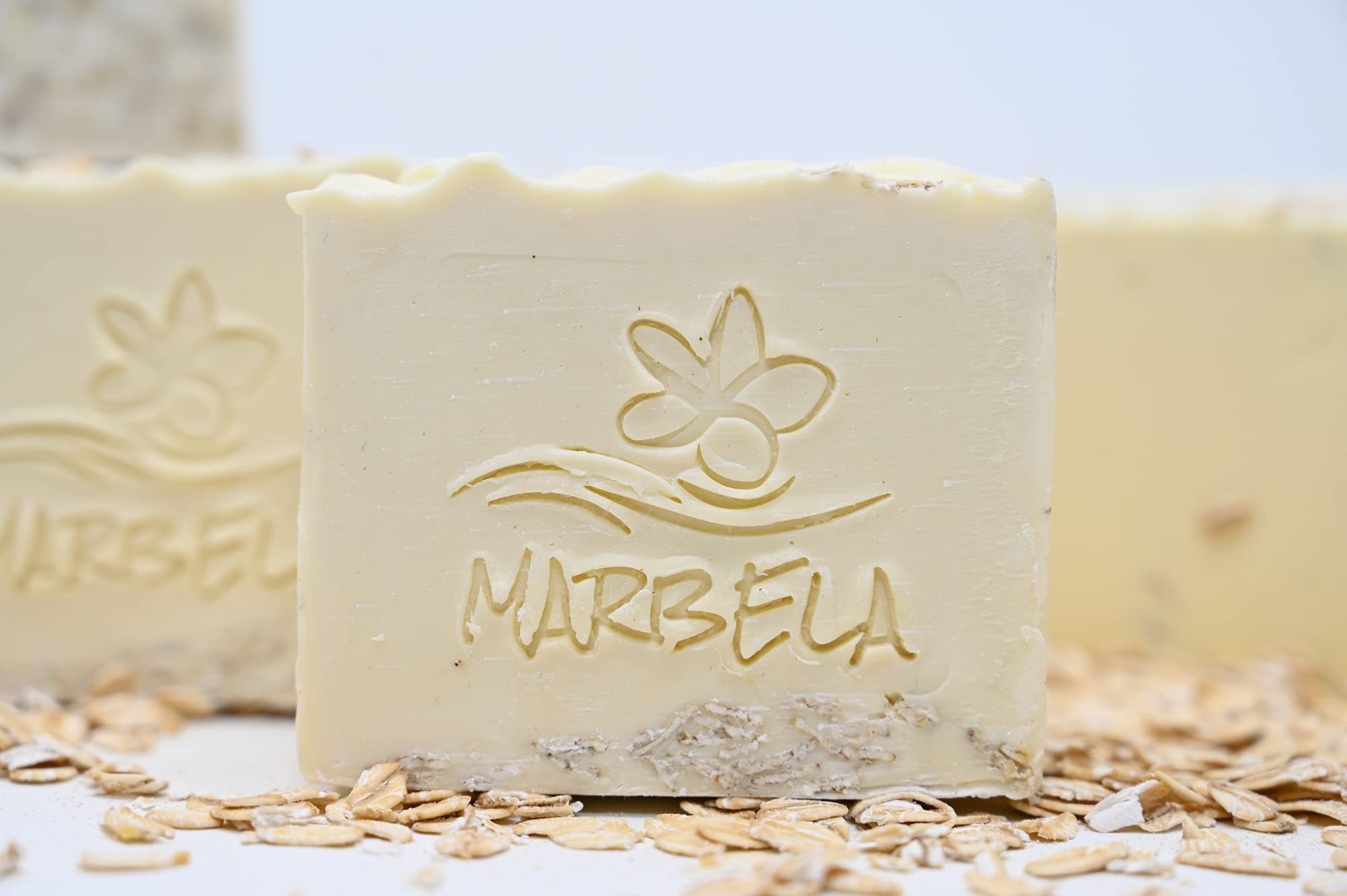 Natural Oats Handmade Soap Bar by Marbela Cosmetics - 3.5 oz Organic Skincare for Dry & Sensitive Skin - Perfect for Daily Cleansing & Gentle Exfoliation