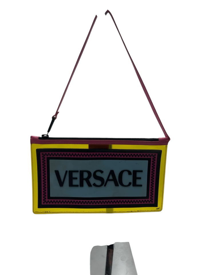 Versace Vinyl Rubber Logo Pouch - Luxury Designer Cosmetic Bag for Women | Perfect for Makeup, Travel & Everyday Essentials