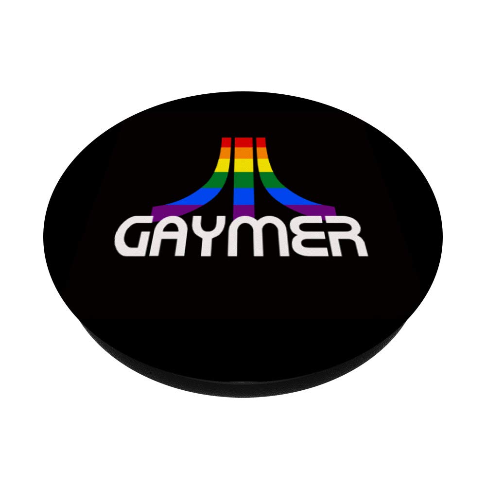 Rainbow Retro Vintage GAYmer Gamer Video Game PopSockets Phone Grip & Stand for iPhone, Samsung, Tablets - Perfect for Gaming, LGBTQ+ Pride, and Everyday Use