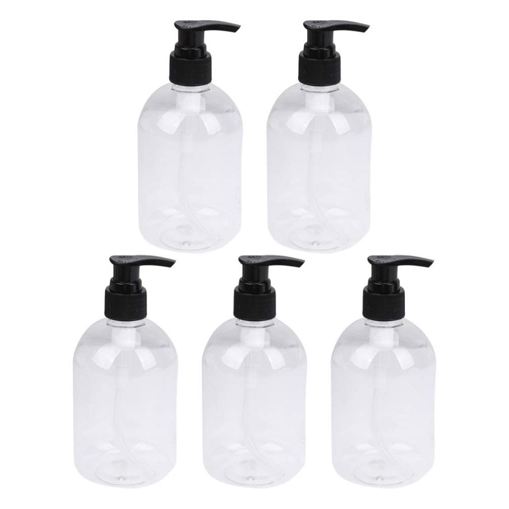 5-Pack 350ml Refillable Spray Bottles - Black Plastic Travel Containers for Hand Sanitizer, Alcohol, Lotion & Cleaning Solutions | Perfect for Home, Office, Travel & DIY Projects