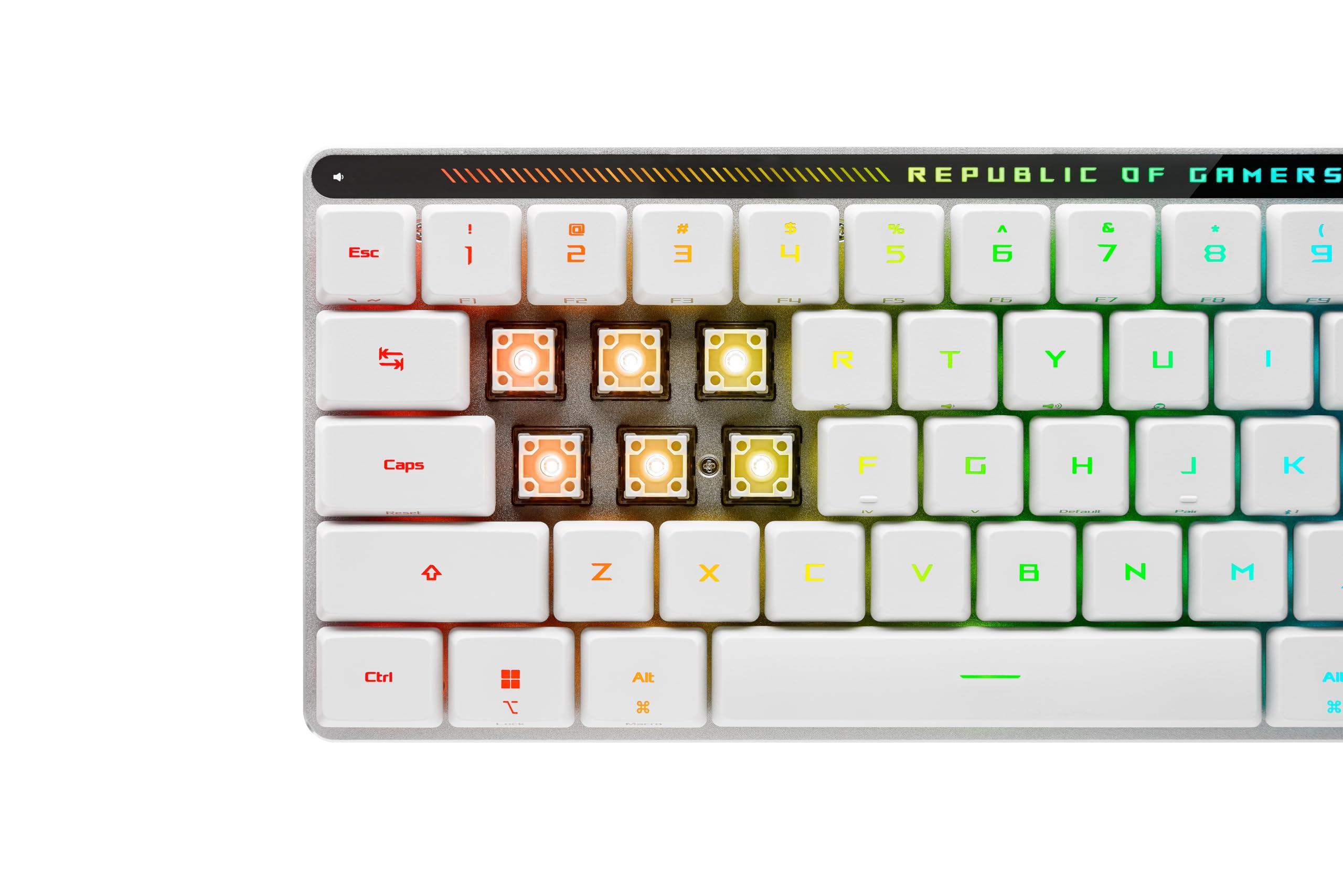 ASUS ROG Falchion RX Low Profile 65% Wireless Gaming Keyboard (Optical ROG RX Low-Profile Switches, Bluetooth, 2.4GHz RF, USB Wired, QWERTZ Layout, White) - Perfect for Competitive Gaming, Office Work & MacOS Compatibility