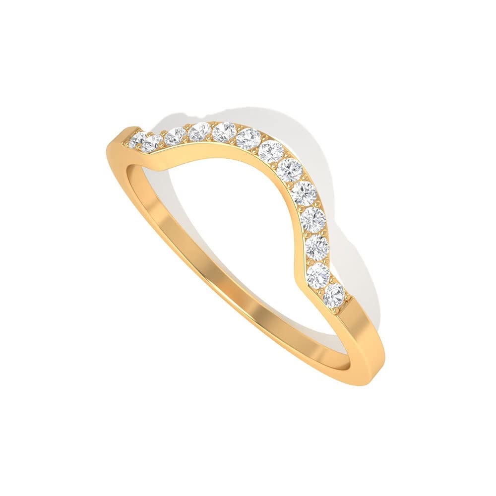 14K Solid Gold Diamond Enhancer Ring for Women - Elegant Curved Wedding Band Enhancer, Anniversary Gift for Her | Perfect for Bridal Jewelry, Engagement Ring Stacking & Special Occasions