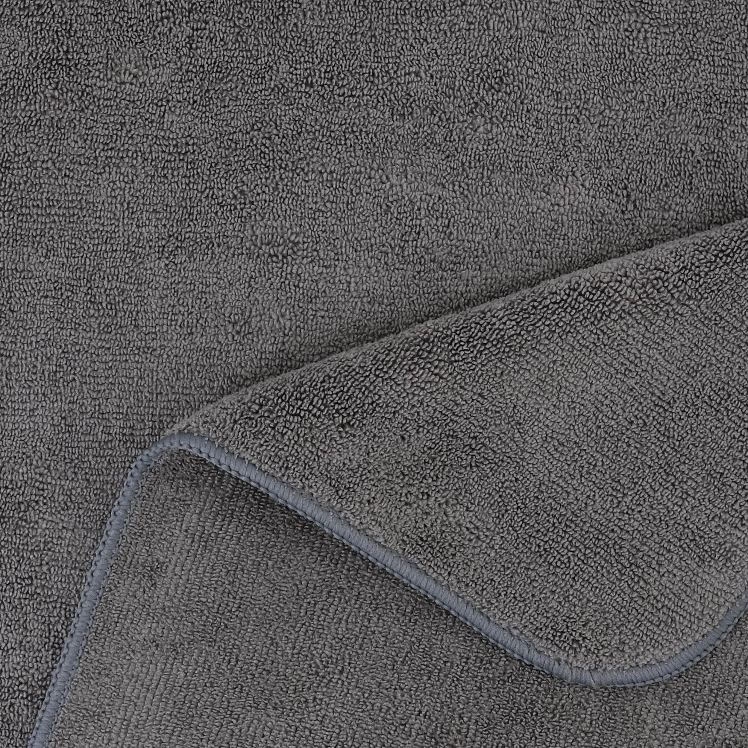 POLYTE Professional Quick Dry Lint Free Microfiber Hair Towel for Salon & Home Use - 20x40 Inches, Ultra Absorbent Hair Wrap Towel for Wet Hair - 2 Pack (Dark Gray) - Perfect for Hair Styling, Blow Drying & Post-Workout Care