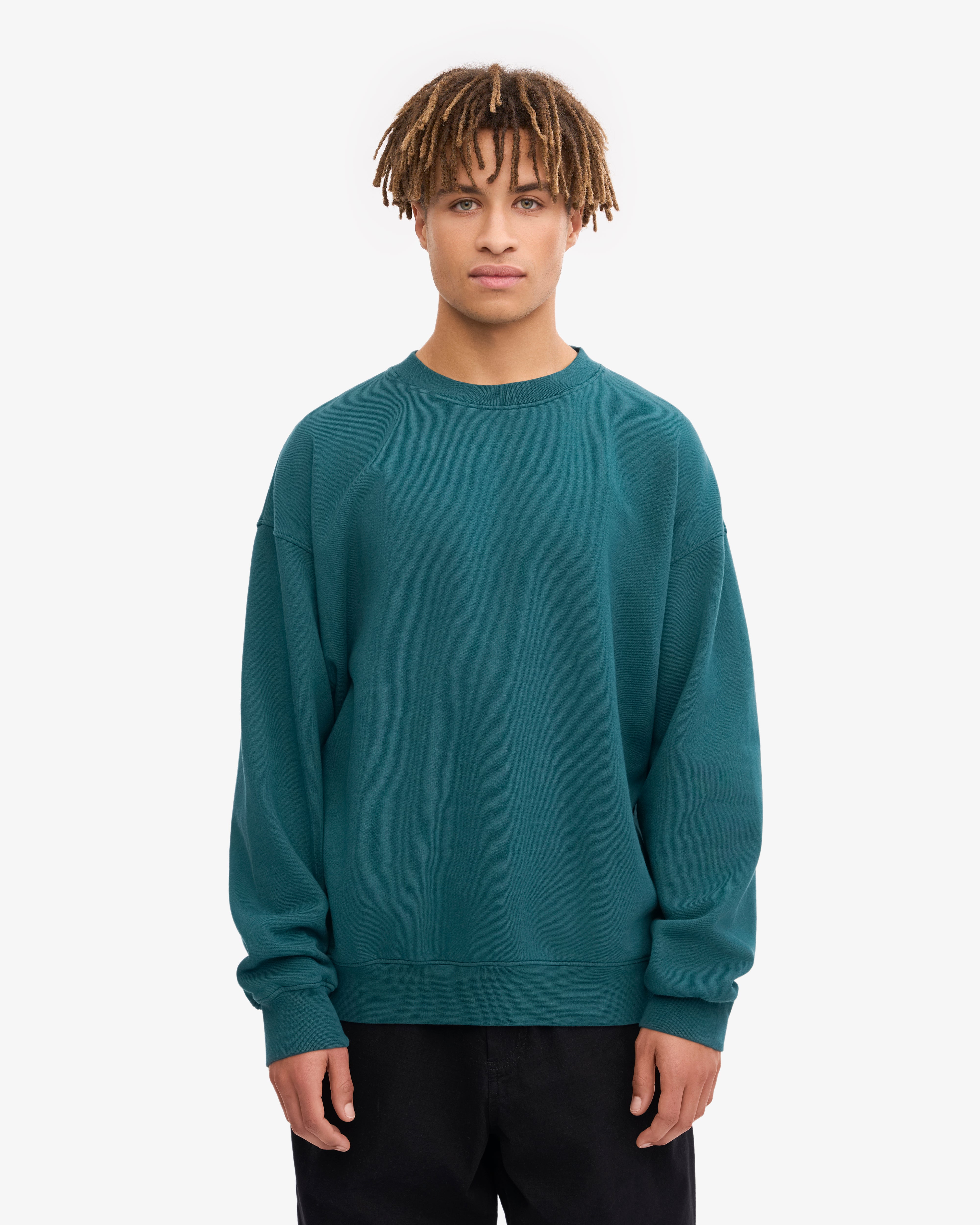Organic Oversized Crewneck Sweatshirt - Soft & Comfortable Ocean Green Pullover for Men & Women | Perfect for Casual Wear, Loungewear & Outdoor Activities