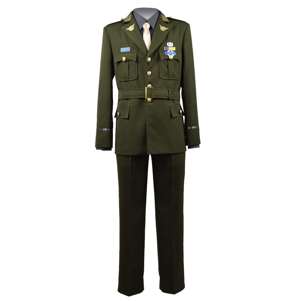 Men's US Army Officer Uniform Captain Costume - Hero Cosplay Suit (XXL, Army Green) | Military Reenactment, Halloween Dress Up, Patriotic Events