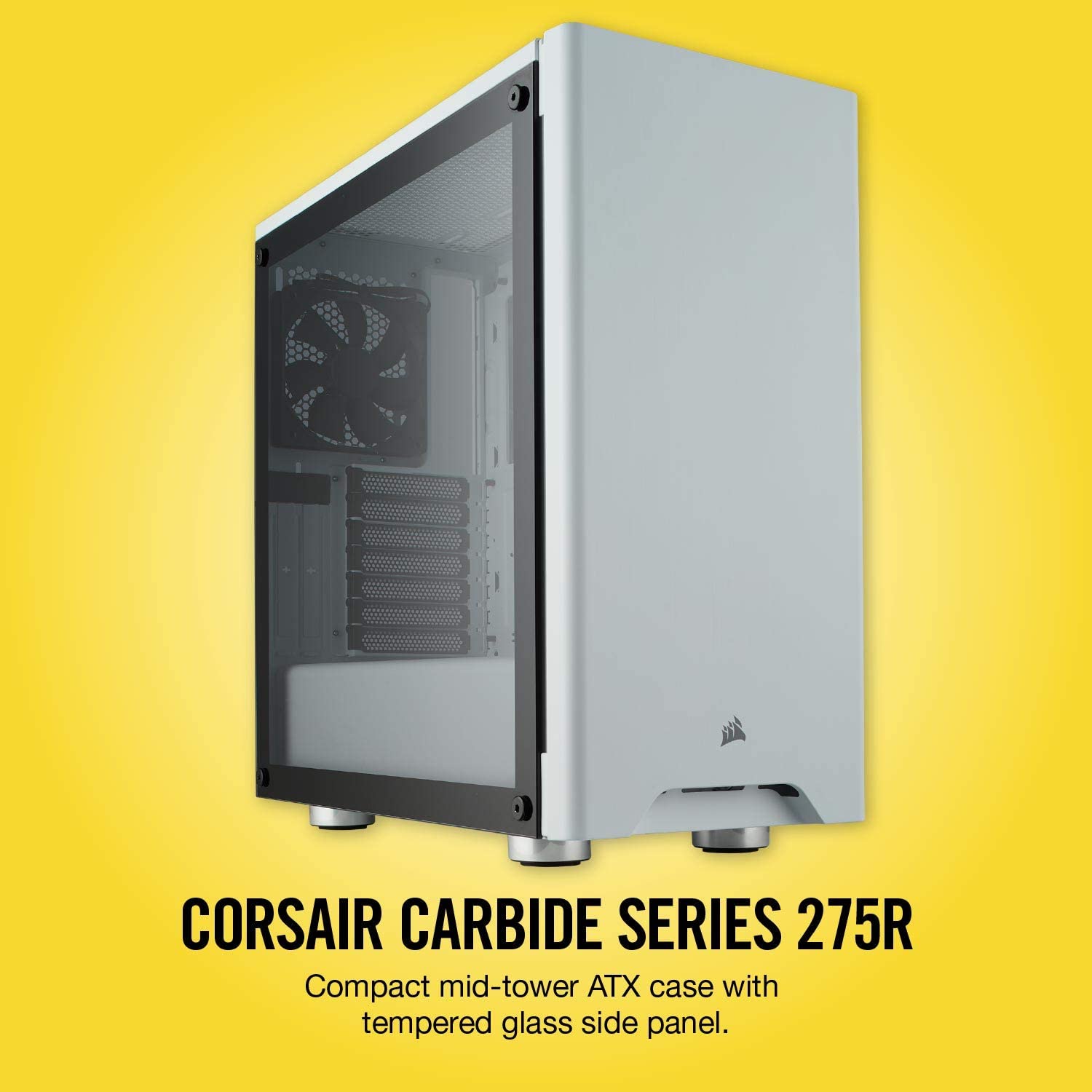 Carbide Series 275R Mid Tower Gaming PC Case - White Tempered Glass, High Airflow Design for Ultimate Gaming & Streaming Setup