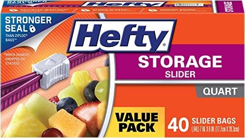 Heavy Duty Slider Storage Bags, Gallon Size, 120 Count (Pack of 3) - Perfect for Food Storage, Freezer Organization & Travel Snacks | Airtight, Leakproof & Durable Plastic Bags