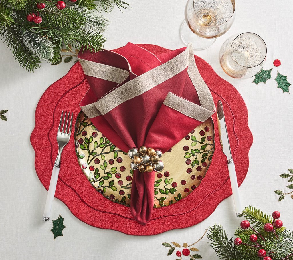 Elegant Gold & Silver Bauble Napkin Rings Set of 4 - Perfect for Holiday Table Settings, Wedding Decor & Dinner Parties