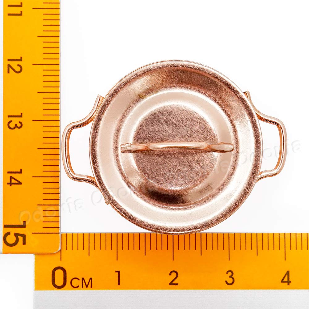 Odoria 1/12 Scale Miniature Copper Pot Set - Realistic Dollhouse Kitchen Accessories for Miniature Cooking & Baking Scenes