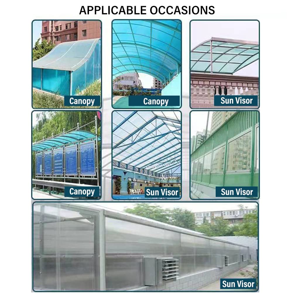 Durable Polycarbonate Greenhouse Panels & Fiberglass Roofing Sheets - 0.8mm Clear Daylighting Panels for Shed Cover, Canopy (47.2