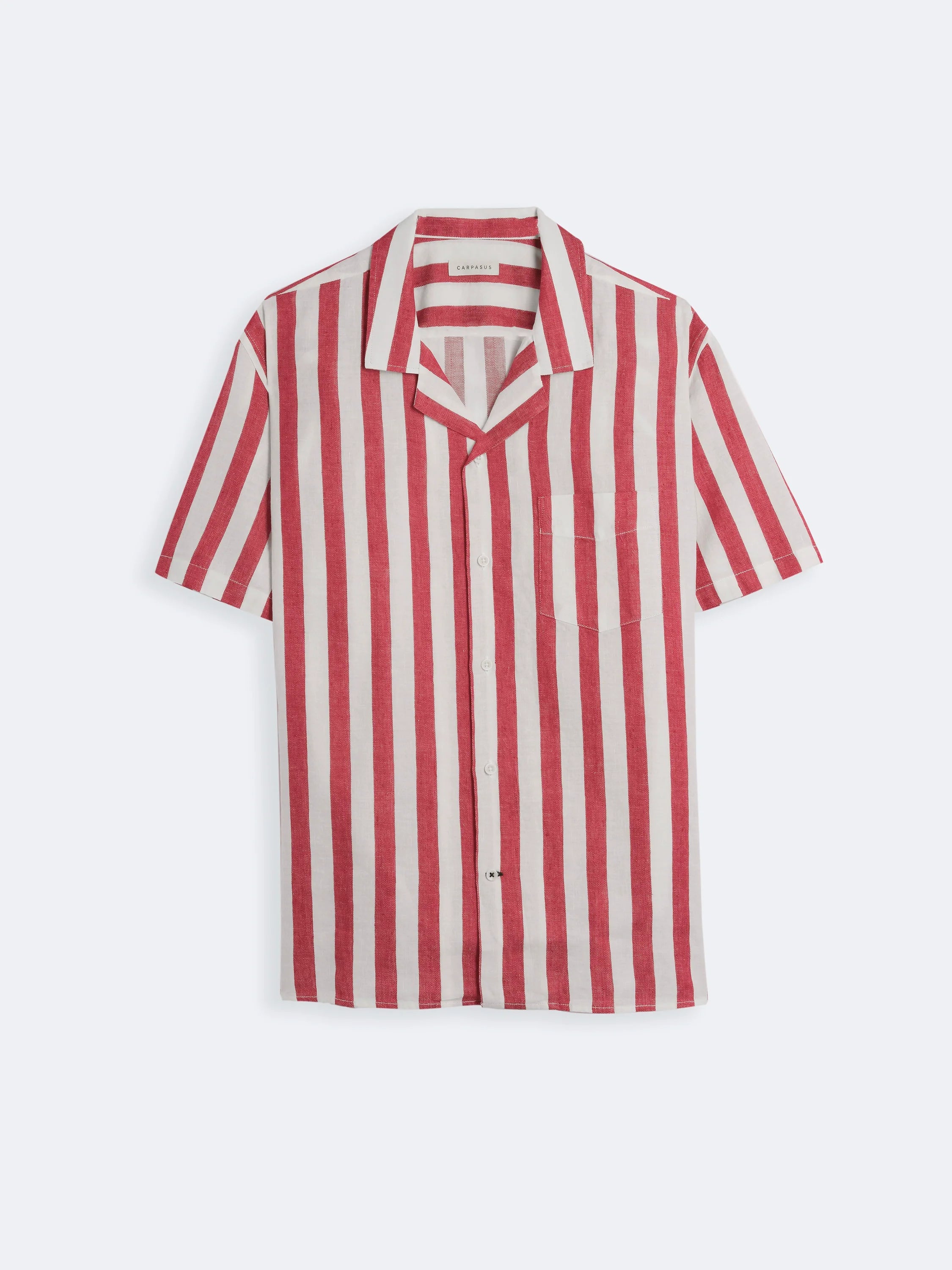 Premium Linen Short Sleeve Shirt for Men - Breathable & Comfortable Casual Wear in Classic Red - Perfect for Summer Outings, Beach Vacations & Relaxed Weekends
