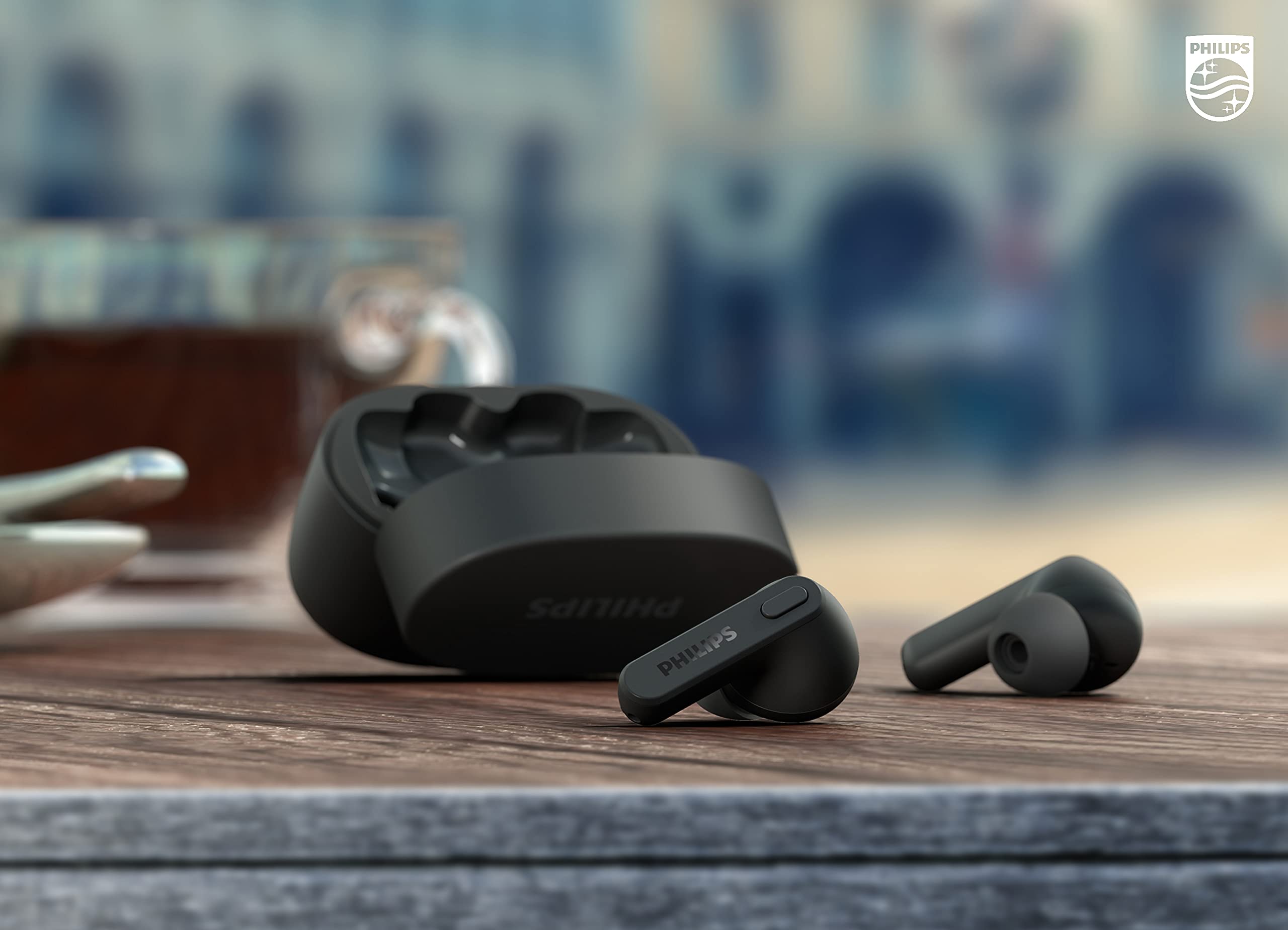 PHILIPS T2206 True Wireless Earbuds with IPX4 Waterproof Rating & Compact Charging Case - Perfect for Running, Gym Workouts & Outdoor Activities